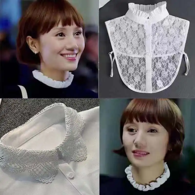 55 Styles Fake Collar For Shirt Detachable Collars Solid Shirt Lapel Blouse Top Men Women Black White Girls Clothes DropShipping
