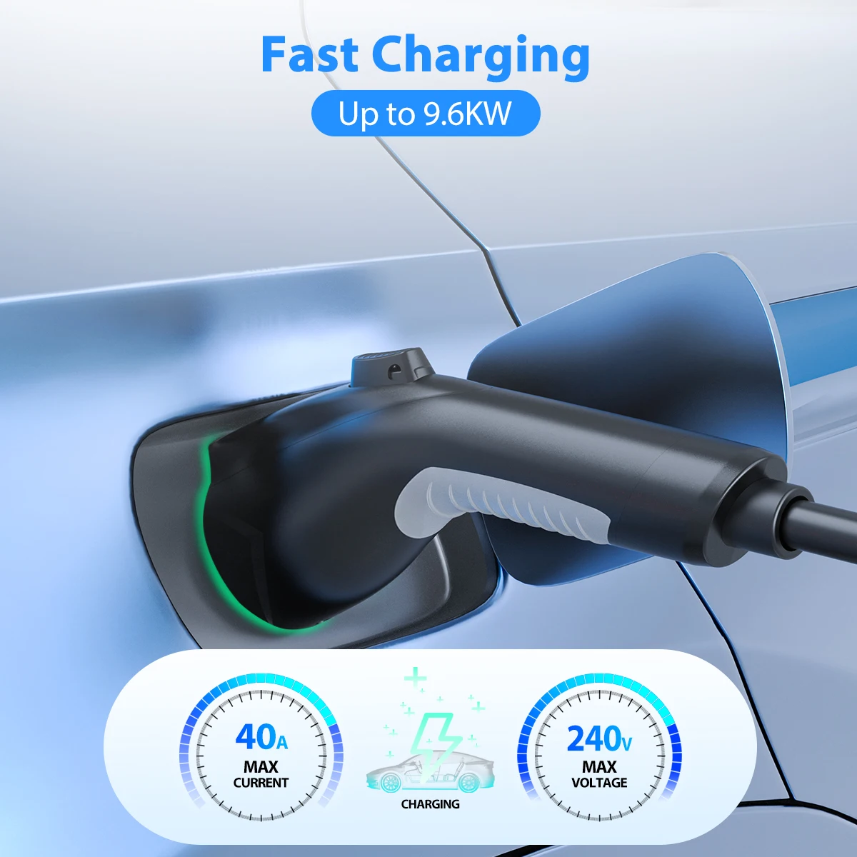 EV nabíječka prodloužení kabel J1772 prodloužení kabel 40A 40ft nabíjení šňůra pro EV 110V-240V kompatibilní pro celý SAE J1772 chargers