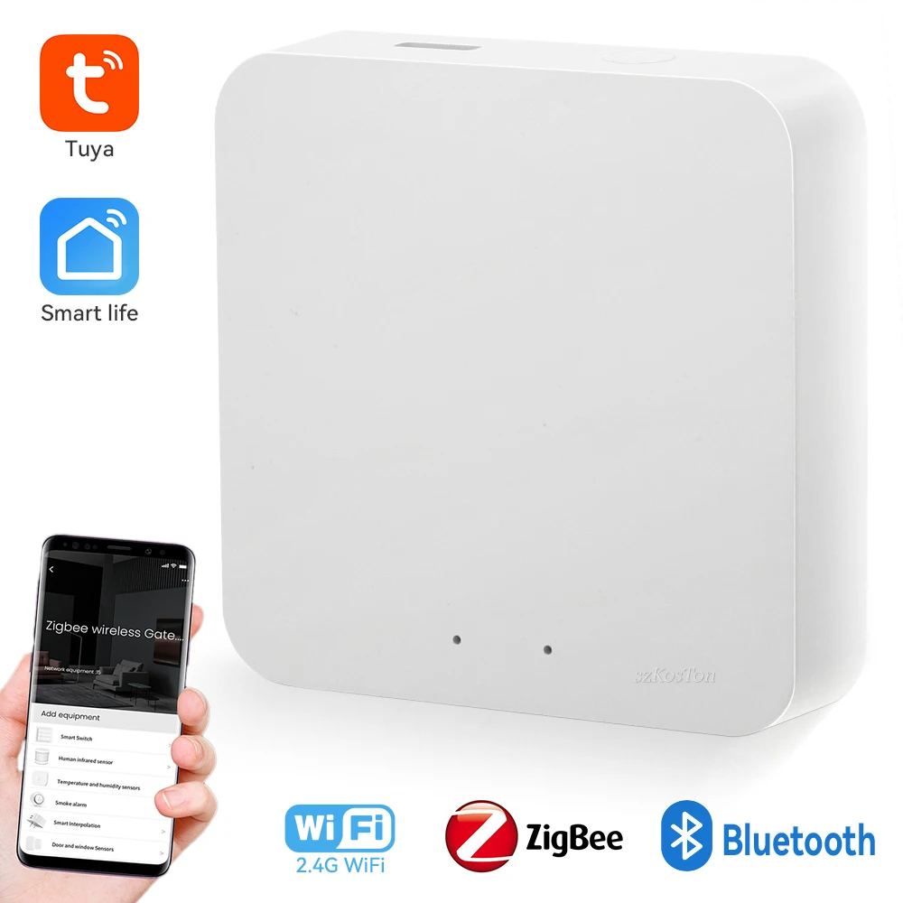 Tuya ZigBee Smart Gateway Multi-mode ZigBee Bluetooth Mesh Hub Work with Tuya Smart Life App Voice Control via Alexa Google Home 