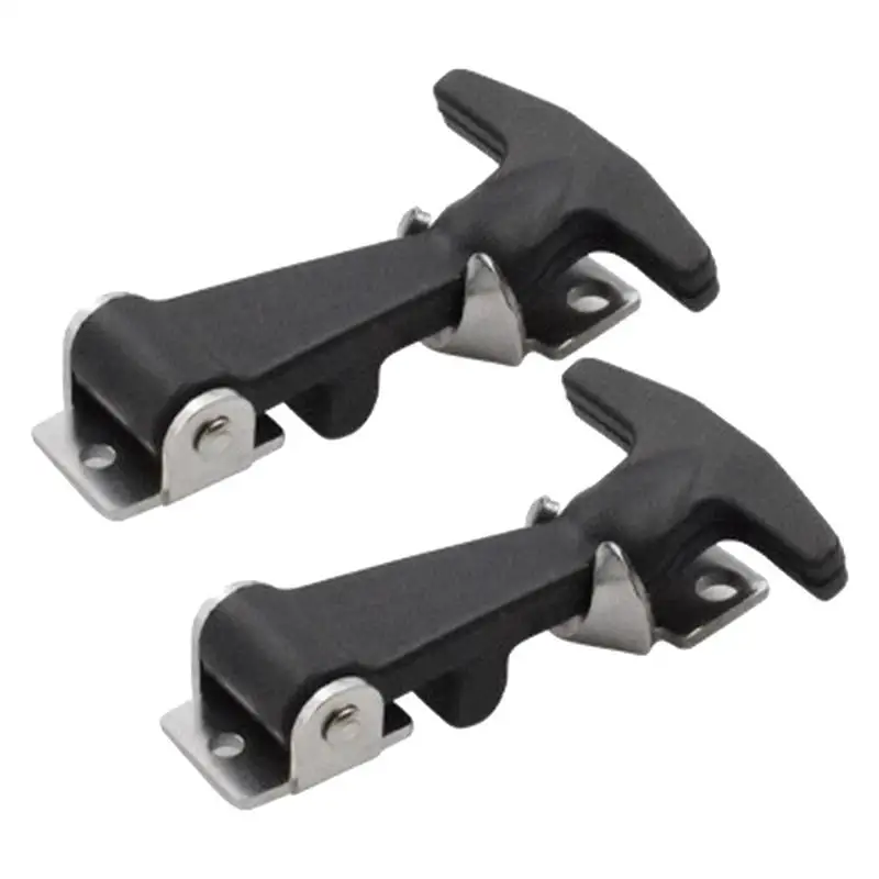 Rubber Hood Catch Bracket 2pcs Elastic Stainless Steel Rubber Hood Catch Flexible T-shaped Drawer Latch Coolers Boats door catch