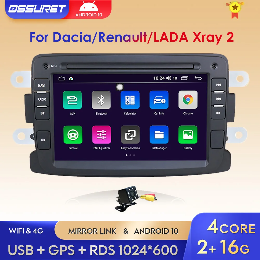 2din Autoradio for Dacia Duster Renault Logan Sandero Captur Lada Xray 2 Android Car Radio Multimedia Player Navi Audio GPS BT |