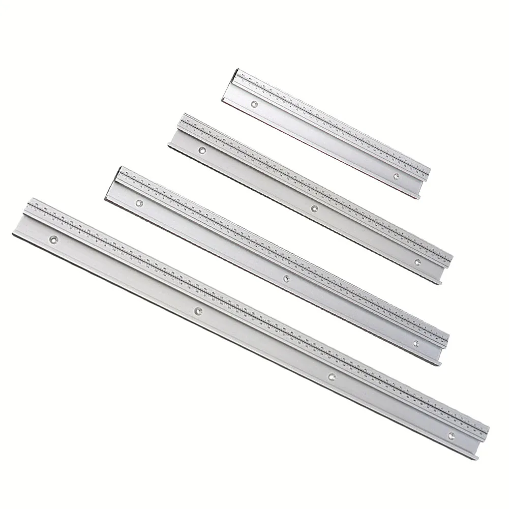 T-Track With Scale For Woodworking Double Cut Profile Universal With Predrilled Mounting Holes Aluminum T-Slot-Router Track