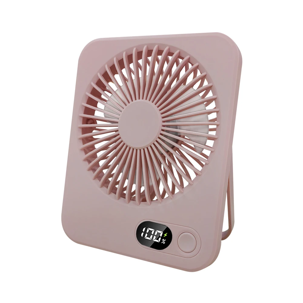 Compact Rechargeable Foldable Desk Fan - Quiet & Portable with 5 Speeds and Wall Mount Option
