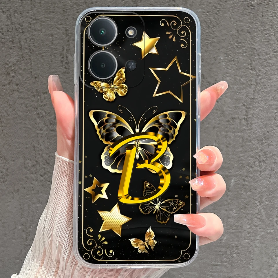 Yellow Star Butterfly Soft Transparent Phone Protector Case