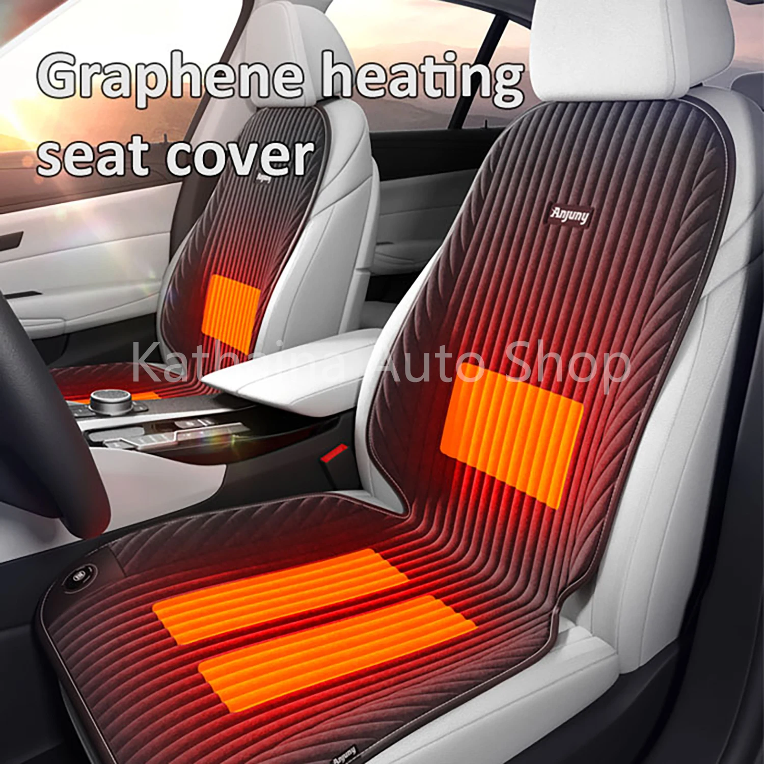 Kathaina Auto Parts 1 pcs Graphene(Far Infrared Heating)+No Radiation+3s Fast Heating+Non-Slip Seat Cover For 12V/24V Wholesale