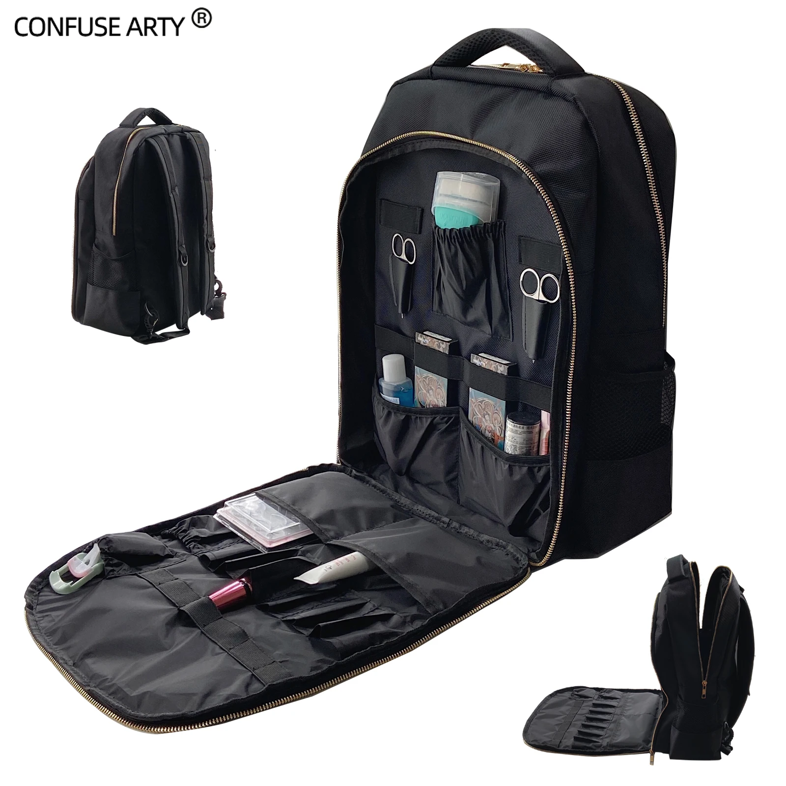 High quality Large Barber Styling Tools Bag Salon Scissor Comb Trimmer Storage Backpack Can Hold Hairdryer Trainning Head bag