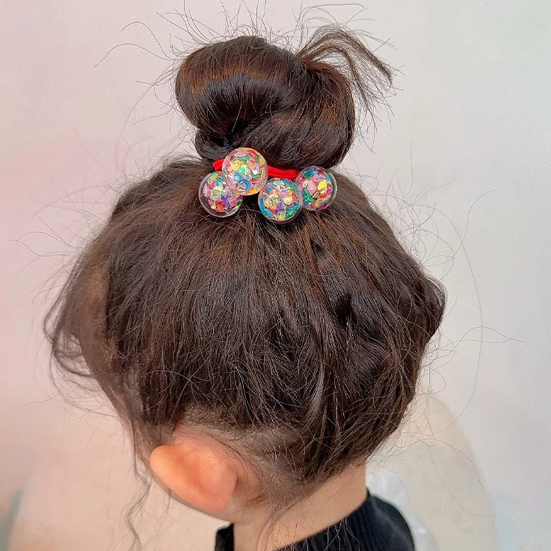 2pcs/set Baby Ball Rubber Bands Girls Cute Cartoon Fruit Elasticity Hair Bands Children Lovely Scrunchies Kid Hair Accessories