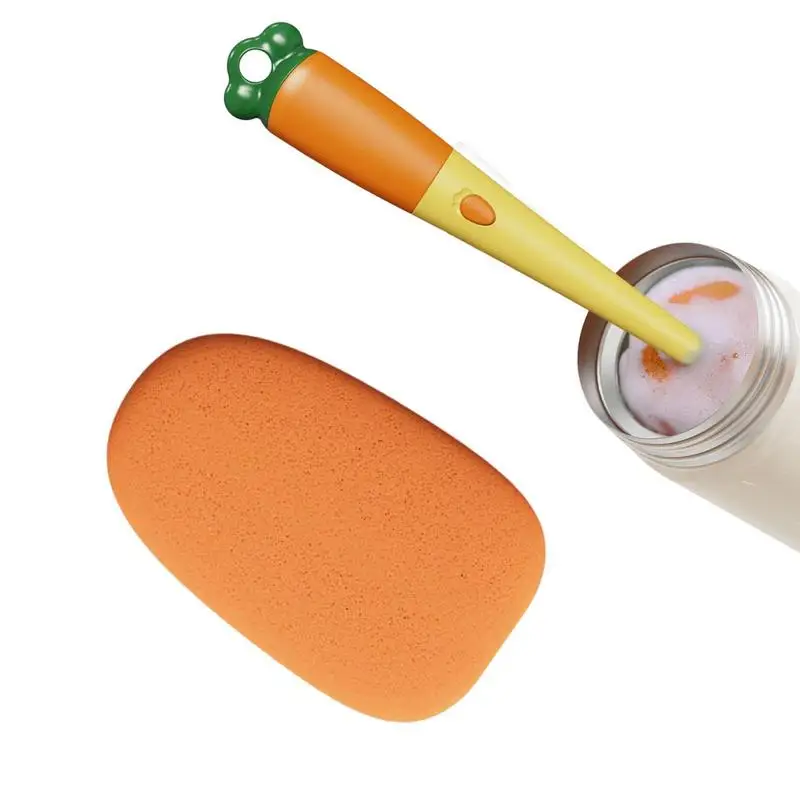 

Carrot Shaped Bottle Brush Multifunctional Long Handle Household Cleaning Brushes Soft Sponge Cup Brush Portable Water Bottle Cl