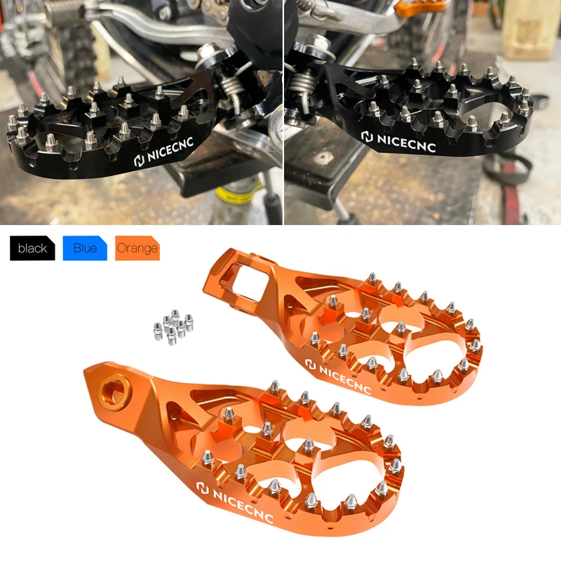 

For KTM 2024 EXC 300 Forged Enlarged Foot pegs Foot Rests Pedals EXCF 250 350 450 XCW 2024 SX 125 250 300 XC XCF SXF 2023-2024