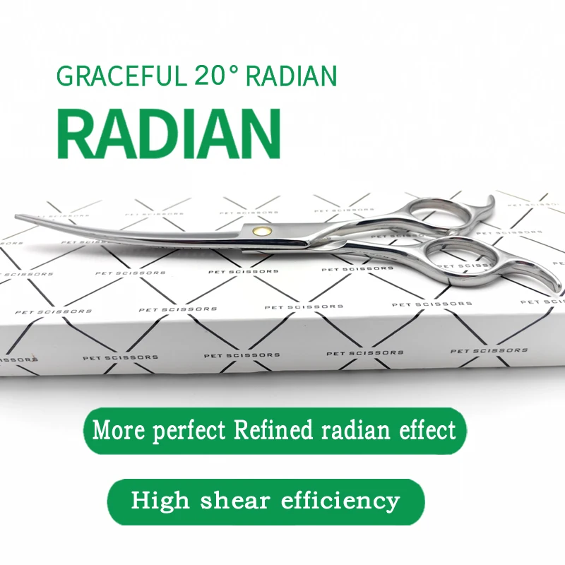 تشذيب رأس مستدير للقطط والكلاب، أسنان منحنية لقطع هيكل السمكة 7 بوصة، مقص سحري، مقص احترافي لتصفيف الحيوانات الأليفة، 440 فولاذ