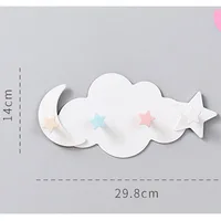 Creative Cute Star Moon Cloud Shape Nail-free Wall Clothes Hooks Kids Room Decorative Key Hanging Hanger Kitchen Storage Hook 2