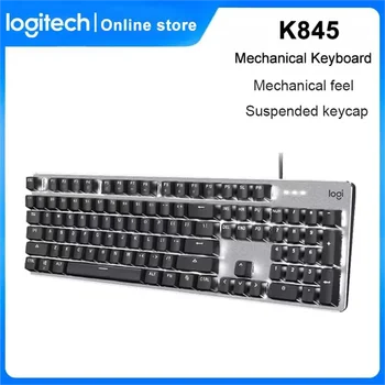 Logitech-K845 기계식 게임용 키보드, 104 키, USB 유선 백라이트, 유선 키보드, PC 컴퓨터 게임용 키보드용