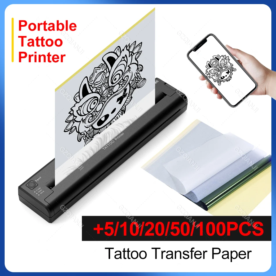 Tattoo Stencil Transfer Printer Machine Portable Thermal Stencil Maker Line  Photo Drawing Printing Copier with 50 Sheets Tattoo - AliExpress