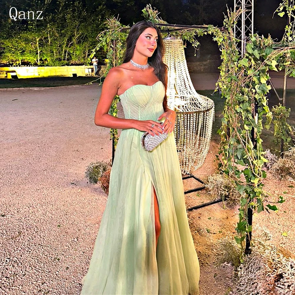 Sexy Sheath Strapless Mint Green Long Bridesmaid Dress  Formal Evening Party Dress Y8701 main image 0