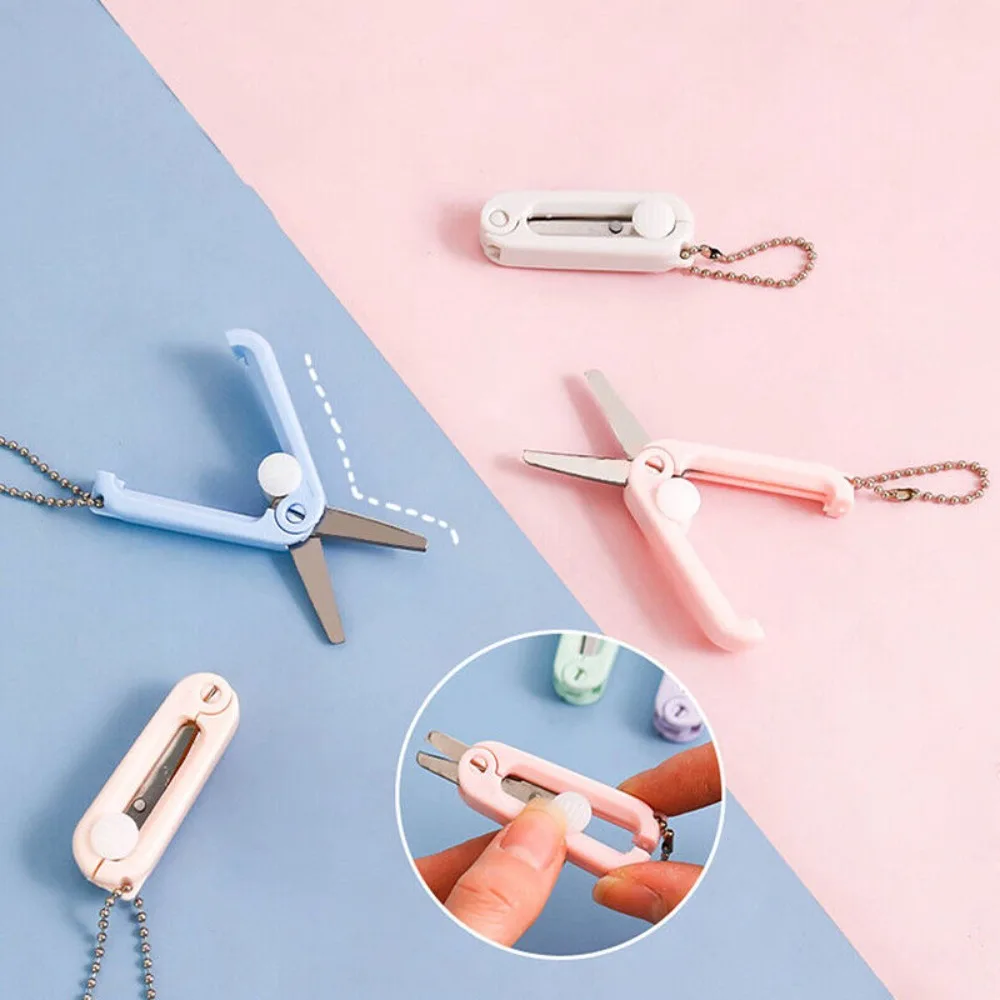 Portable Mini Folding Scalable Multifunctional Stainless Scissors Students Stationery Office School Supplies portable scissors cutter stationery scissors