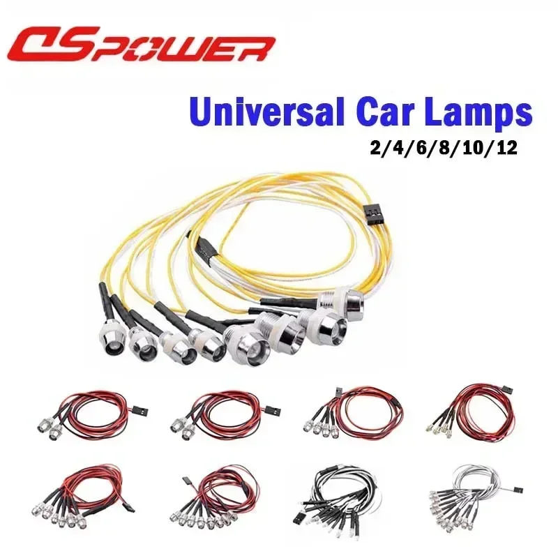 6 LED RC Luce per Auto RC, 3-7V Fanale Posteriore Faro Set 5mm / 3mm Diametro LED Light per 1/10 RC Model Auto Camion