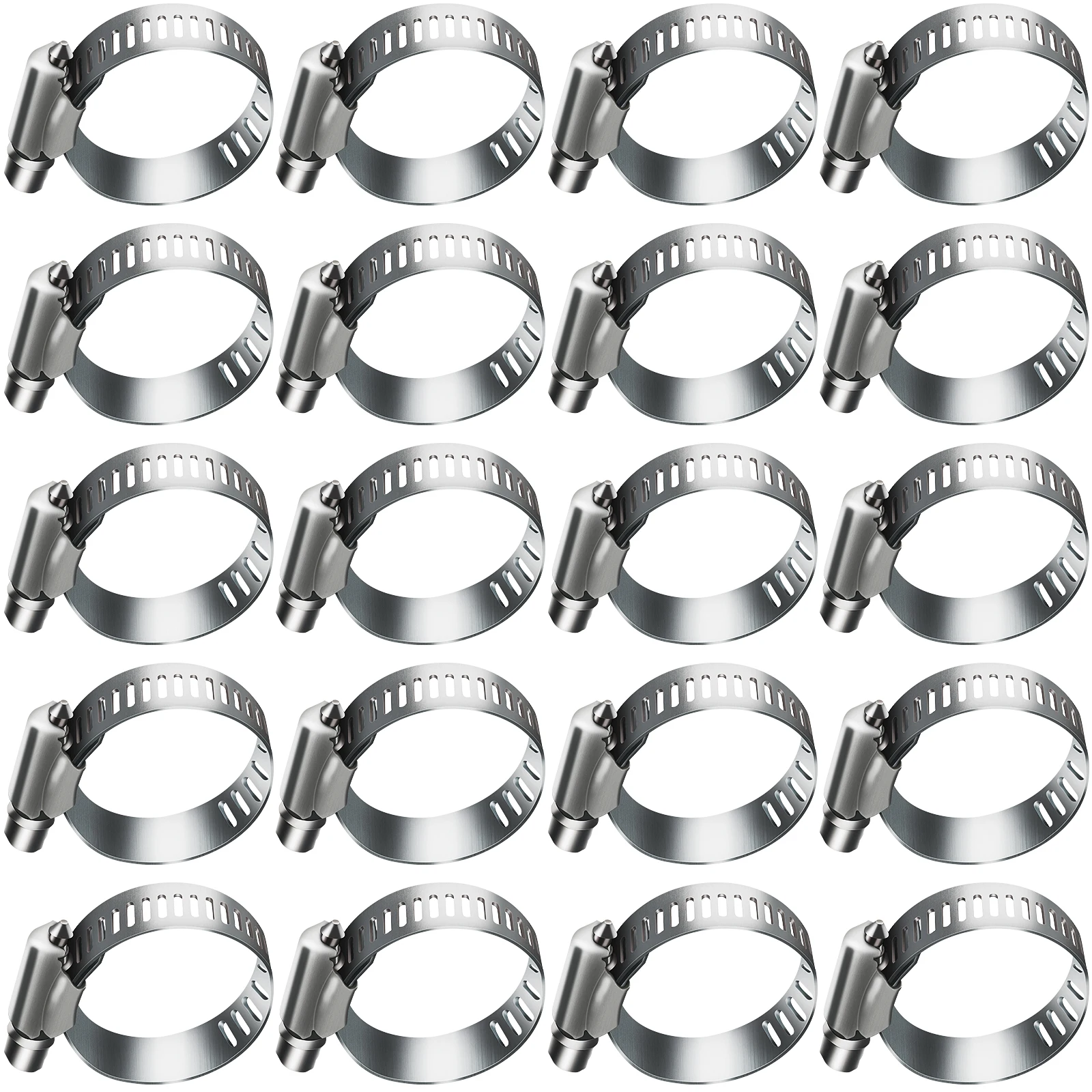 10-30pcs Hose Clamps Stainless Steel Adjustable Worm Gear Pip Tube Tool For Water Pipe  Plumbing Fuel Line Intercooler