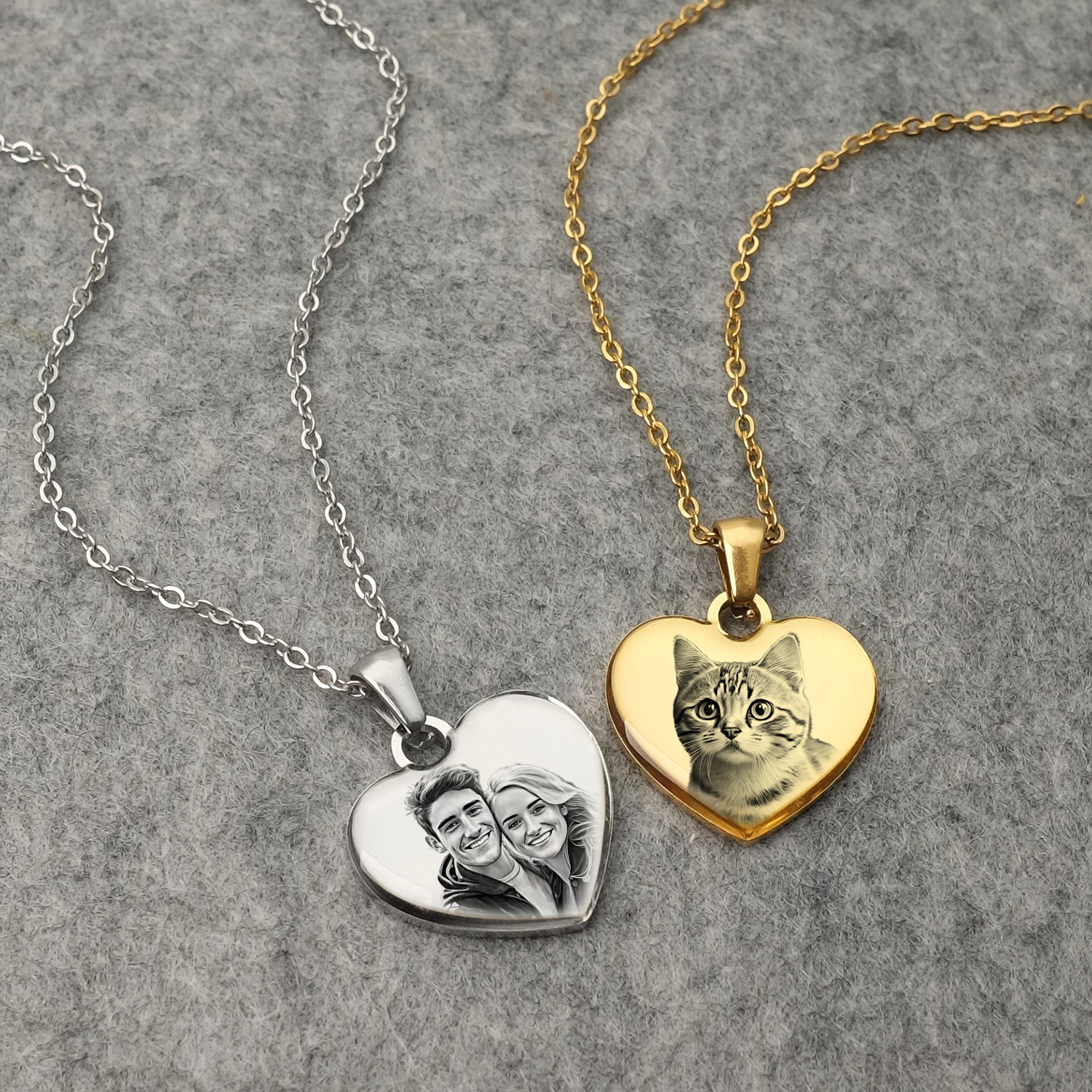 Collana in argento con ciondolo a forma di cuore in argento rosato e