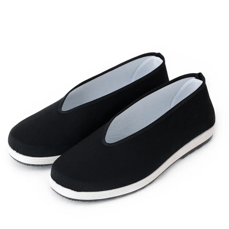 2024 New Old Beijing Cloth Shoes Men's Spring and Autumn Casual Flat Shoes Kung Fu Performance Round Mouth Black Cloth Shoes 3