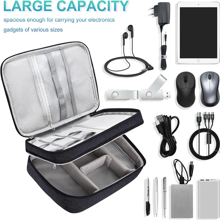 Compact Waterproof Storage Pouch for Digital Accessories and Cables