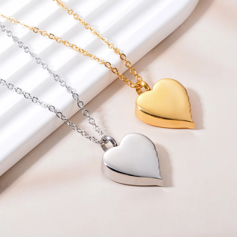 Stainless Steel Heart Angel Wing Urn Necklace Ashes Cremation Jewelry  Keepsake Pendant Memorial Locket Ash Holder Dropshipping 5