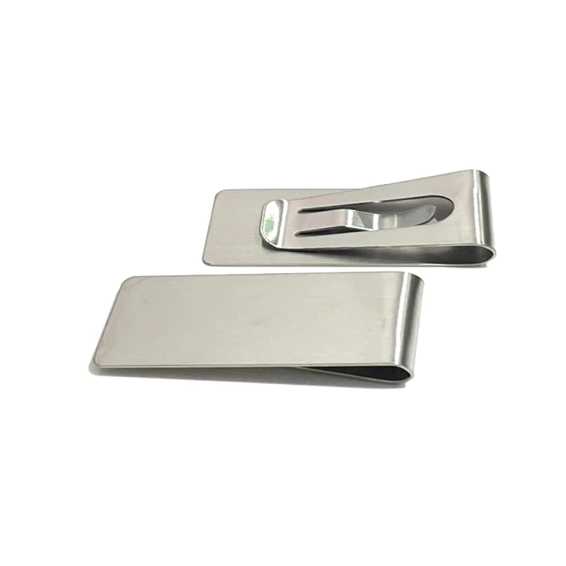 NEW Money Clip Mens Stainless Steel Silver Cash Holder Male Mini Purse Metal Bill Clamp Slim Pocket ID Credit Card Folder 2024 5