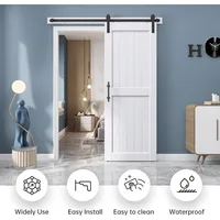 EaseLife 30" x 84" Sliding Barn Door with 5.5' Barn Door Hardware Track Kit, Solid LVL Plank 2