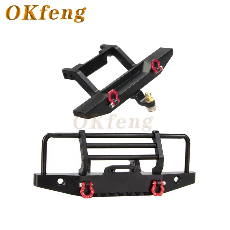 Metal Front and Rear Bumper with Tow Hook for TRX4M Defender 1/18 RC Crawler Car Upgrade Parts Accessories O08 4