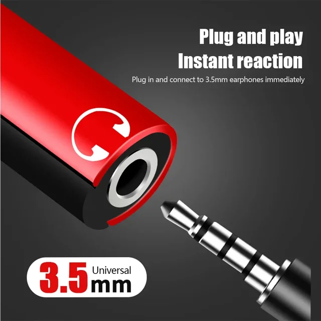 Adaptador de Audio de doble puerto tipo C a conector de 3,5 Mm, adaptador 2 en 1 para auriculares, dispensador de cargador de Audio, accesorios solo para Xiaomi y Huawei 3