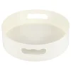 Rotating Tray Turntable Kitchen Storage Containers for Spice Jar Food Snack Tray Non Slip Dried Storage Plate, White 3