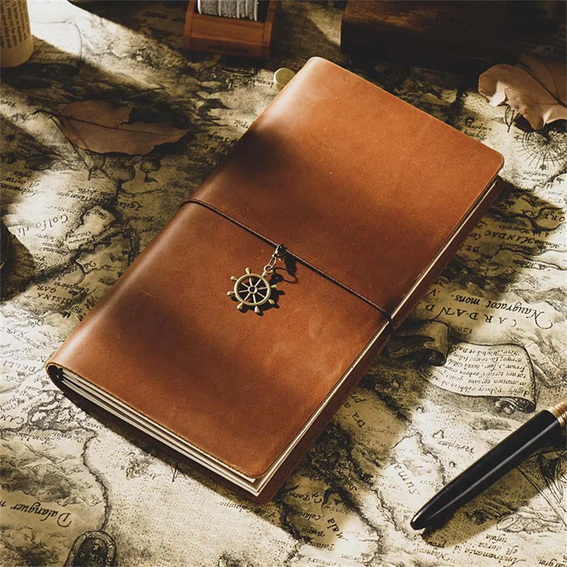 AIGUONIU Leather Notebook Handmade Vintage Cowhide Diary Passport Size TN Travel Notebook Cover Journal Sketchbook Planner leather notebook notebook cover