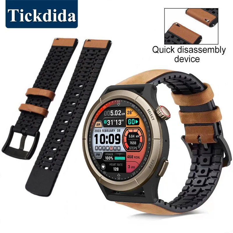 

Watchband for Amazfit Cheetah Pro GT 3 SE 46mm Strap Genuine Leather Bracelet Band 20mm 22mm for Amazfit GTS Mini GTR 4 2