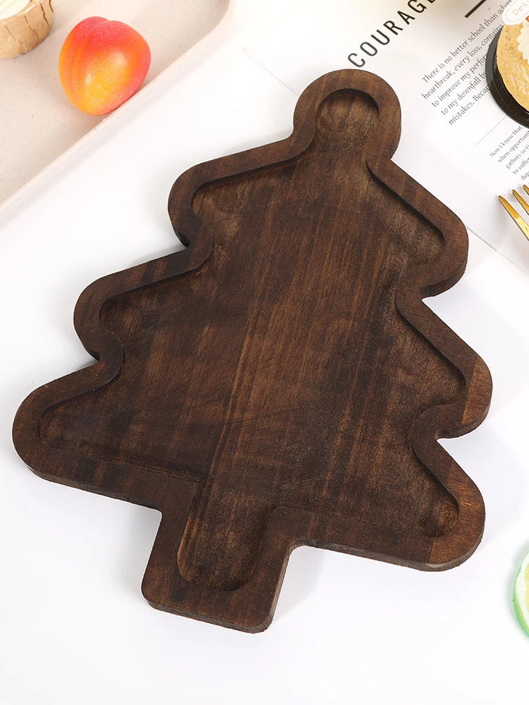 Wood Christmas Tray Christmas Tree Charcuterie Board Xmas Dessert Candy Dish Cheese Board Appetizer Dessert Tray Boards