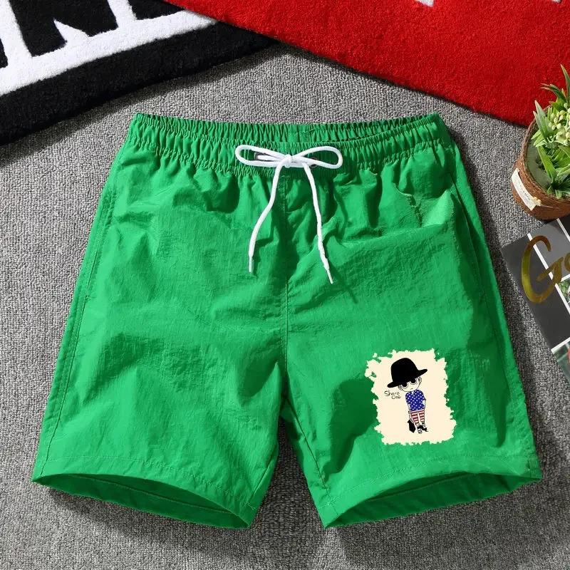 thumbnail image 1 of Pantalones cortos para hombre, pantalones cortos de playa de gran tamaño con gráficos de anime para hombre, pantalones cortos de diseñador de moda personalizados XL con ropa al por mayor, 1 of 5