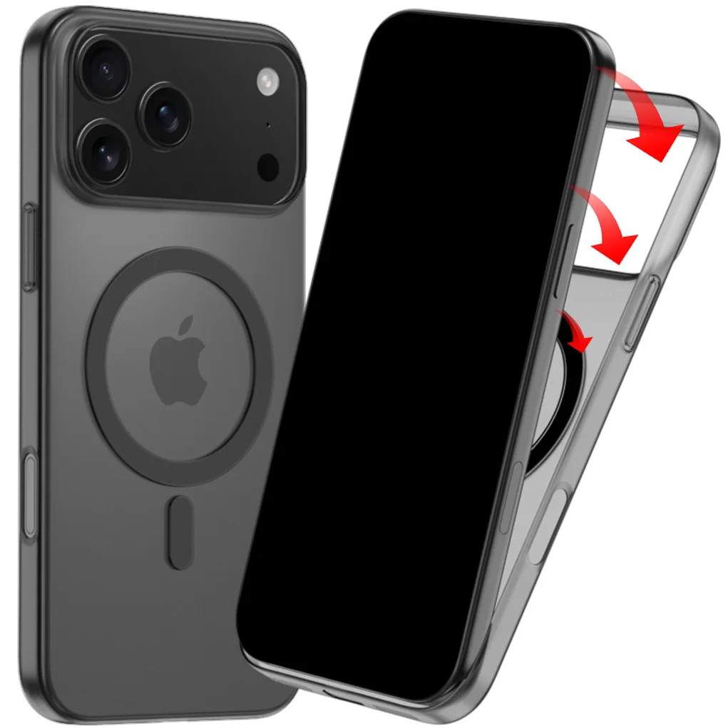 Étui de luxe mat ultra fin et transparent pour charge sans fil magsafe, pour iphone 17 air 16e 15 14 plus 13 12 11 pro max, housse rigide pour pc