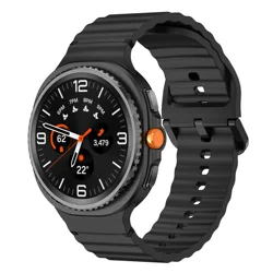 Original Sport Silicone Band for Galaxy Watch - No Gap Design Bracelet (Black)