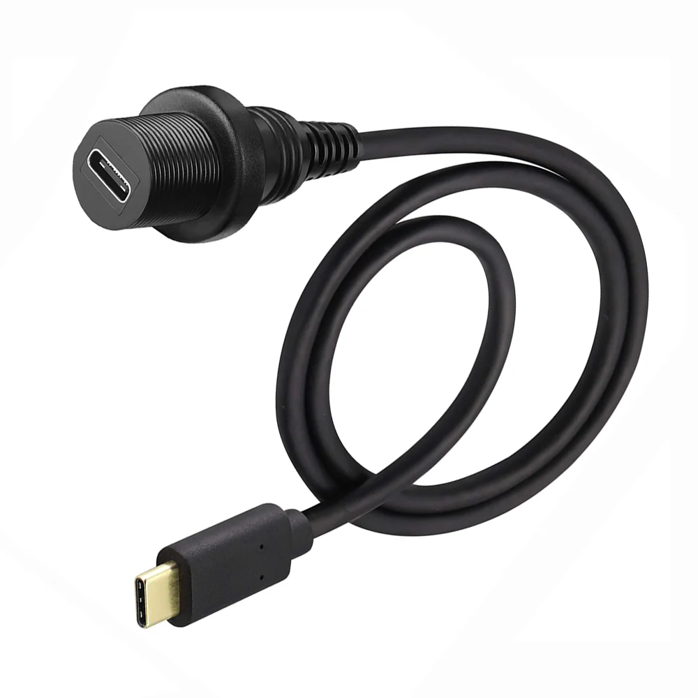 소형 홀 USB 2.0/3.0/3.1 타입-C 암수 대시보드 매립형 케이블 (방수 키트 포함, 자동차, 보트, 오토바이용)