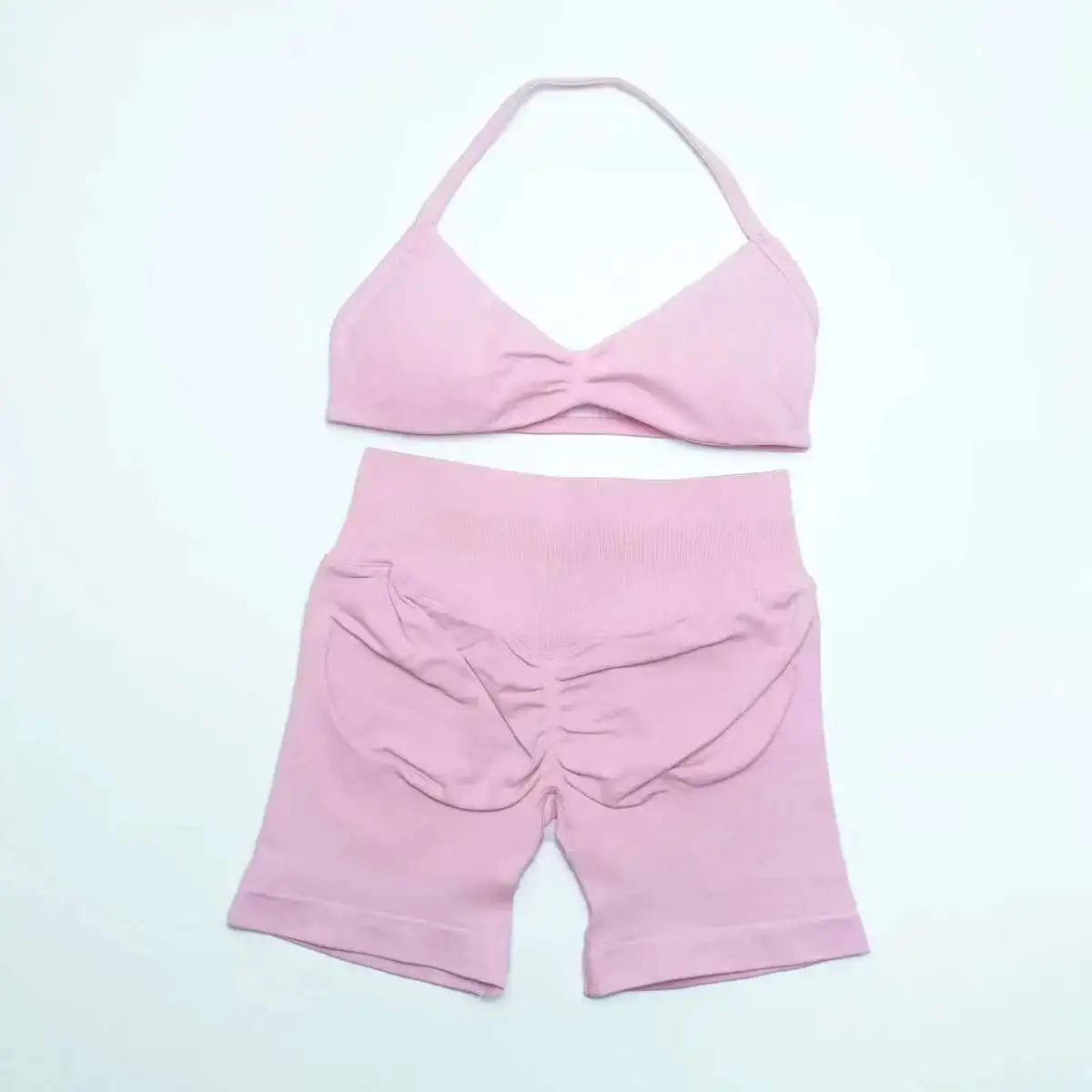 NCLAGEN Ensemble de yoga 2 pièces pour femme, vêtements de sport, soutien-gorge à bretelles et short, vêtements de pilates, tenue de sport, costume de fitness
