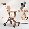Baby Stroller for Toddler One-click Folding Lightweight Stroller Two-ways Baby Strolling Cart with Canopy Swivel Front Wheel 6