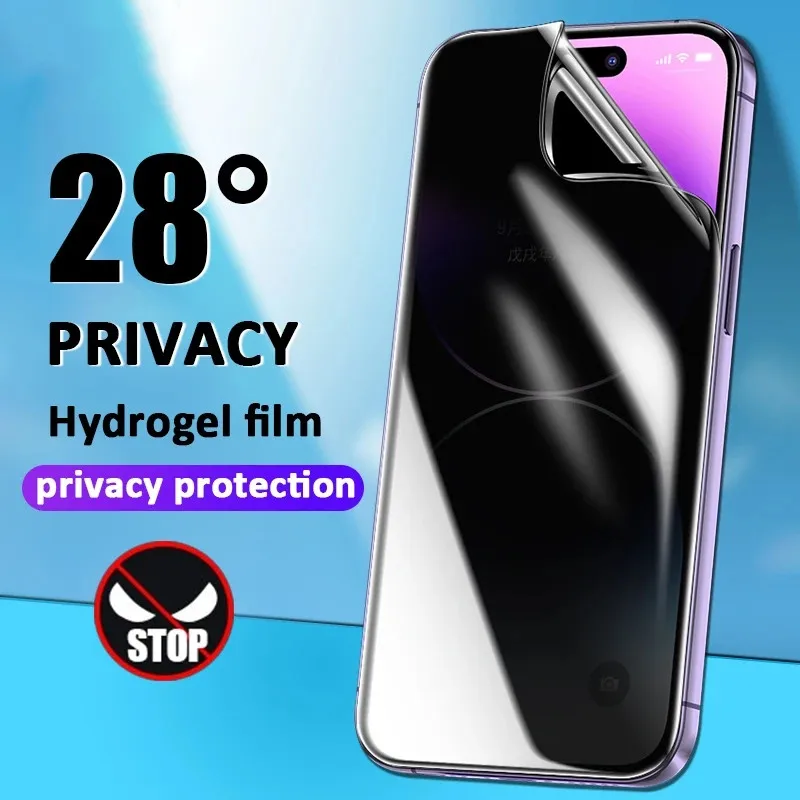 3PCS Anti Spy Hydrogel Film For iPhone 14 12 11 13 Pro Max XR Privacy