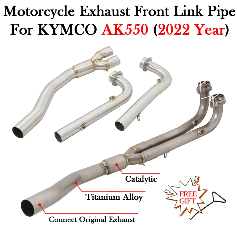 

FIRE TORCH For KYMCO AK550 AK 550 2022 Motorcycle Exhaust System Escape Moto Modify Titanium Alloy Front Link Pipe With Catalyst