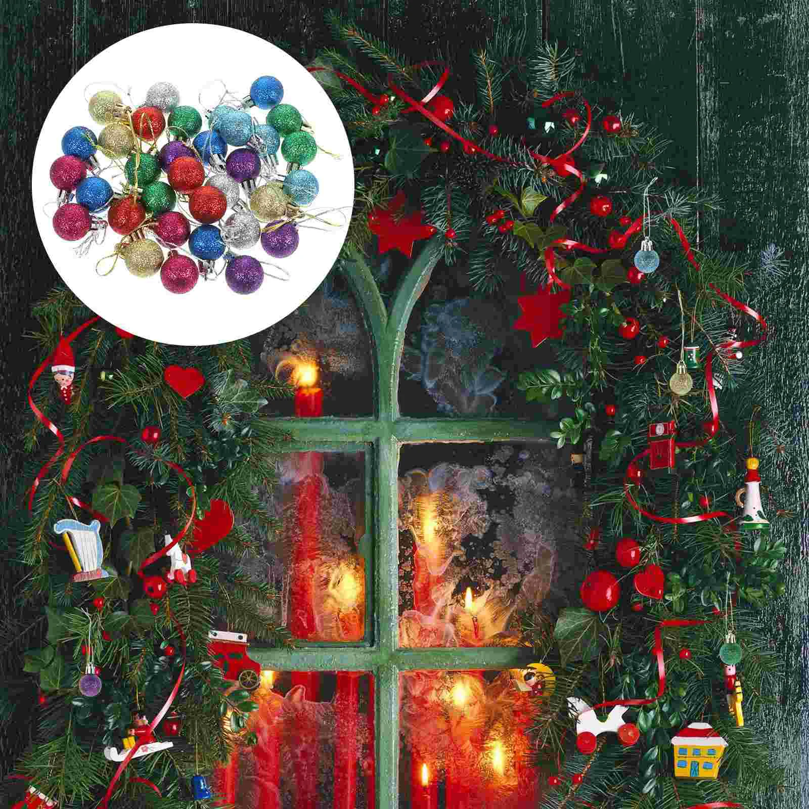 

Christmas Glitter Ball Ornaments Mini Shatterproof Xmas Bauble Balls Christmas Miniature Balls Christmas Tree