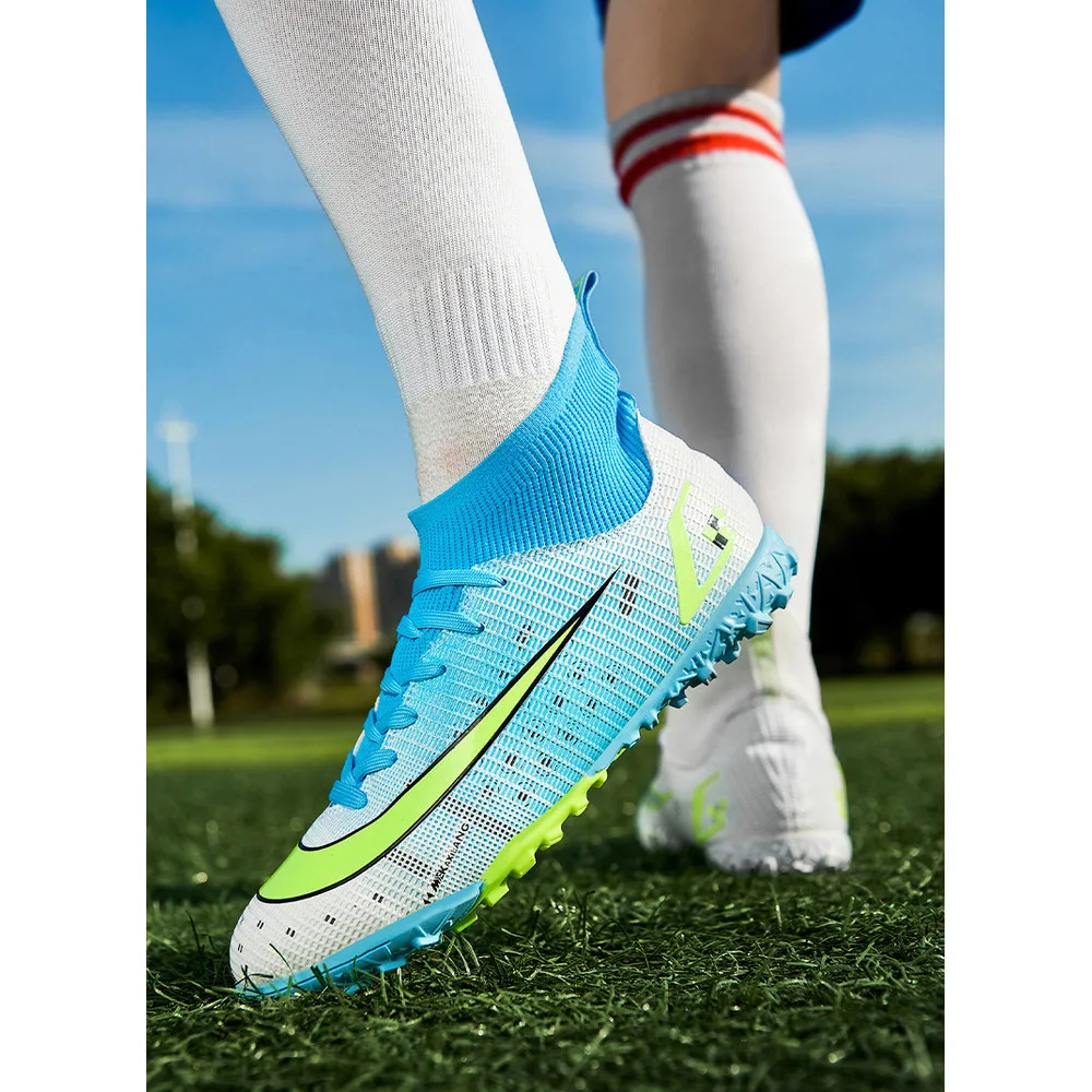 Neue High Bang Flying Weaving für Jungen und Mädchen AG Nagel Kunstrasen Student Leder Fuß Campus Fußballschuhe_voghion.com
