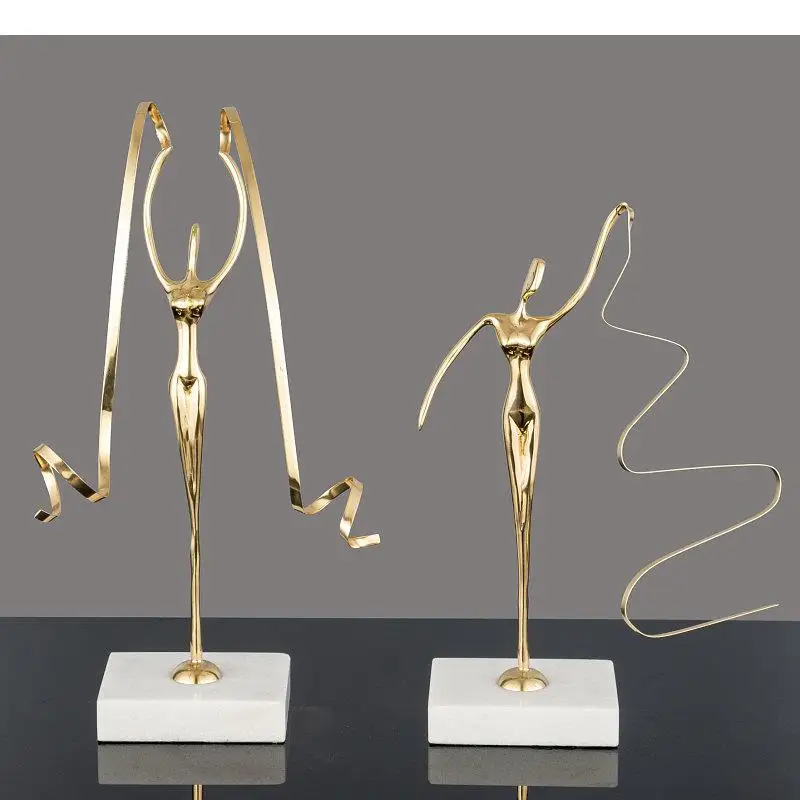 

Marble Base Copper Ornaments set Ballerina Sculpture Dance Art Decoration Crafts Figurines Home Accessories Statue Miniatures