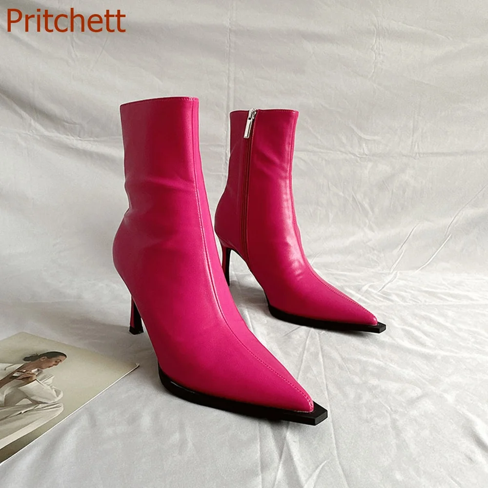 

Pointed Toe Thin Heel Women Boots Mid Calf Solid Fashion Casual Comfortable Side Zipper Party Sexy Women Shoes 2023 New Arrivals