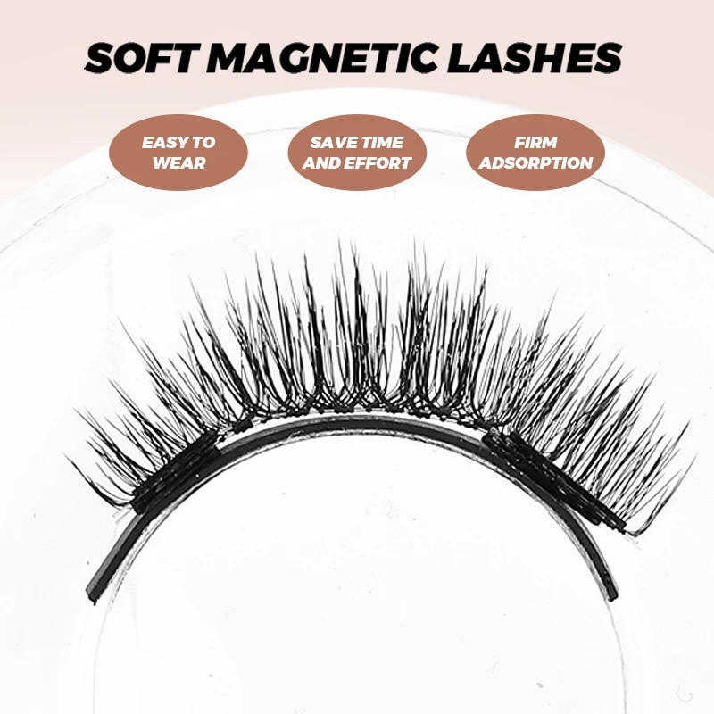 Reusable Magnetic Lashes with Magnets Tweezer Makeup Magnetic Eyelash Waterproof Magnetic Set Natural False Eyelash Extension