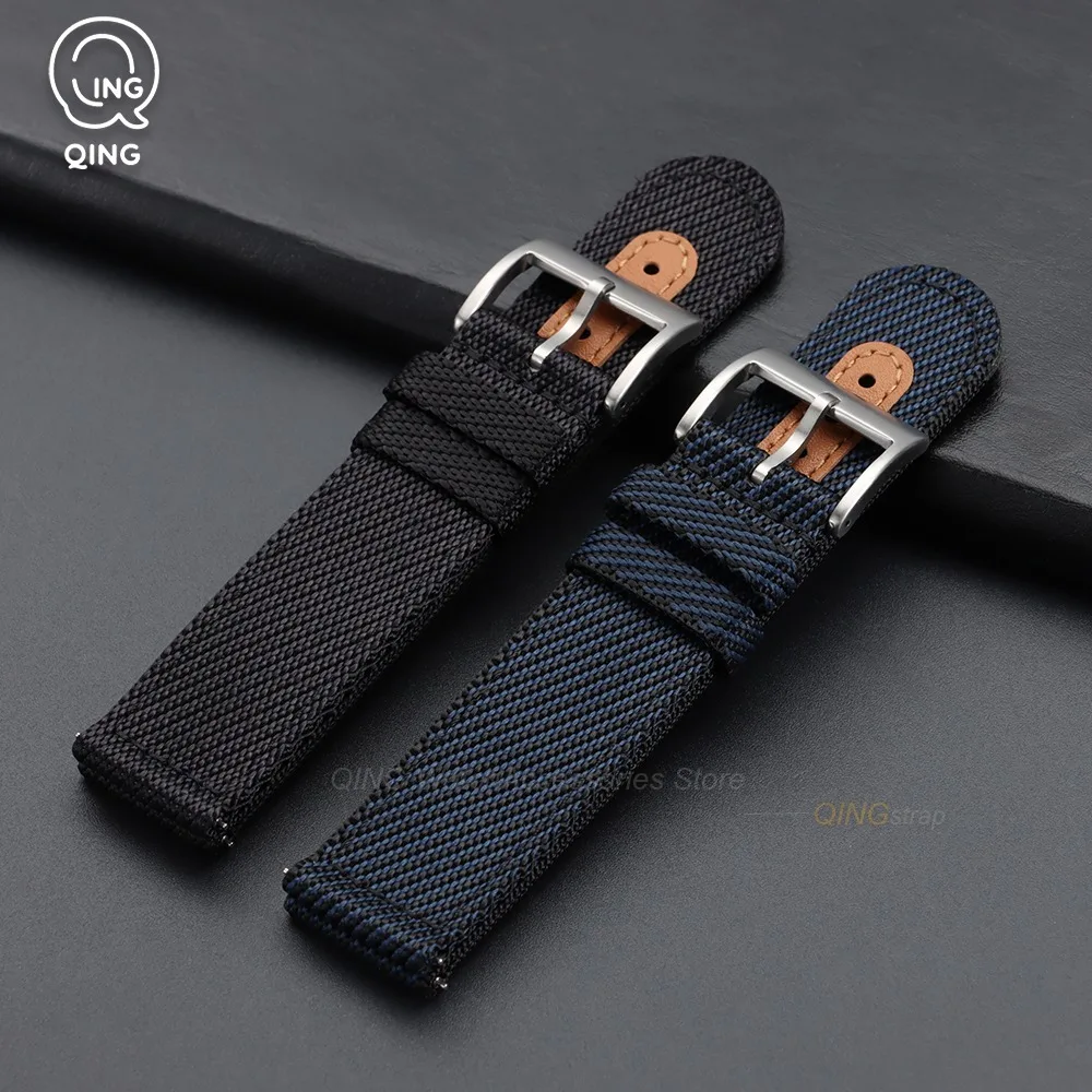 Enhanced Product Title: Durable Nylon Military Sport Watch Strap - Breathable & Soft Wristband