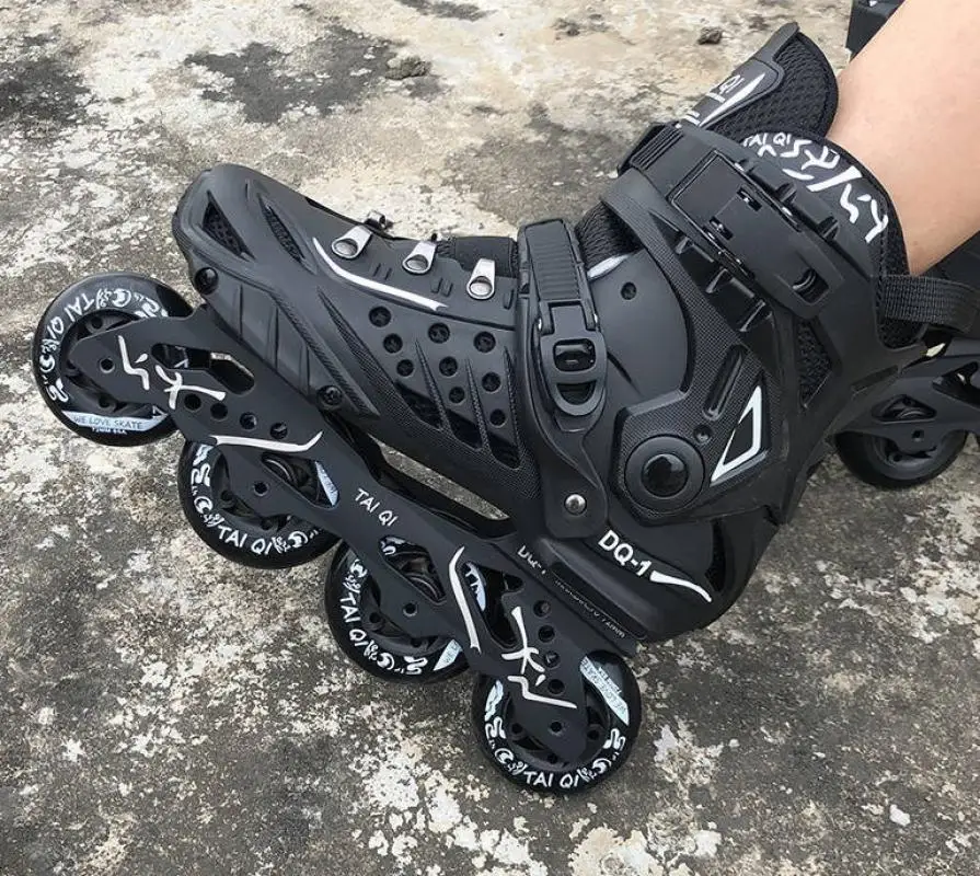 Professional Inline Roller Skates Shoes Adult Men Outdoor Racing Speed Skating 4 Wheels Shoes Sliding Sneakers Size 35-46 adult roller skates