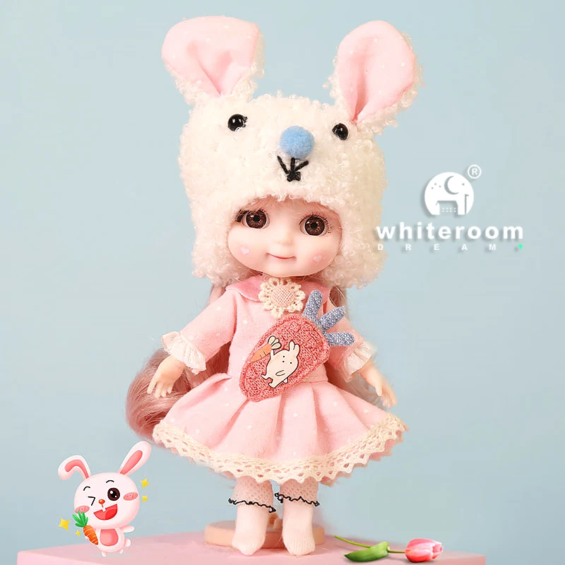 Ob11 BJD Doll Mini Dolls For Girls Animal Clothes Accessories 1/12 Toy Baby 3D Big Eyes Beautiful DIY Toys Dress Up Free Gift 6