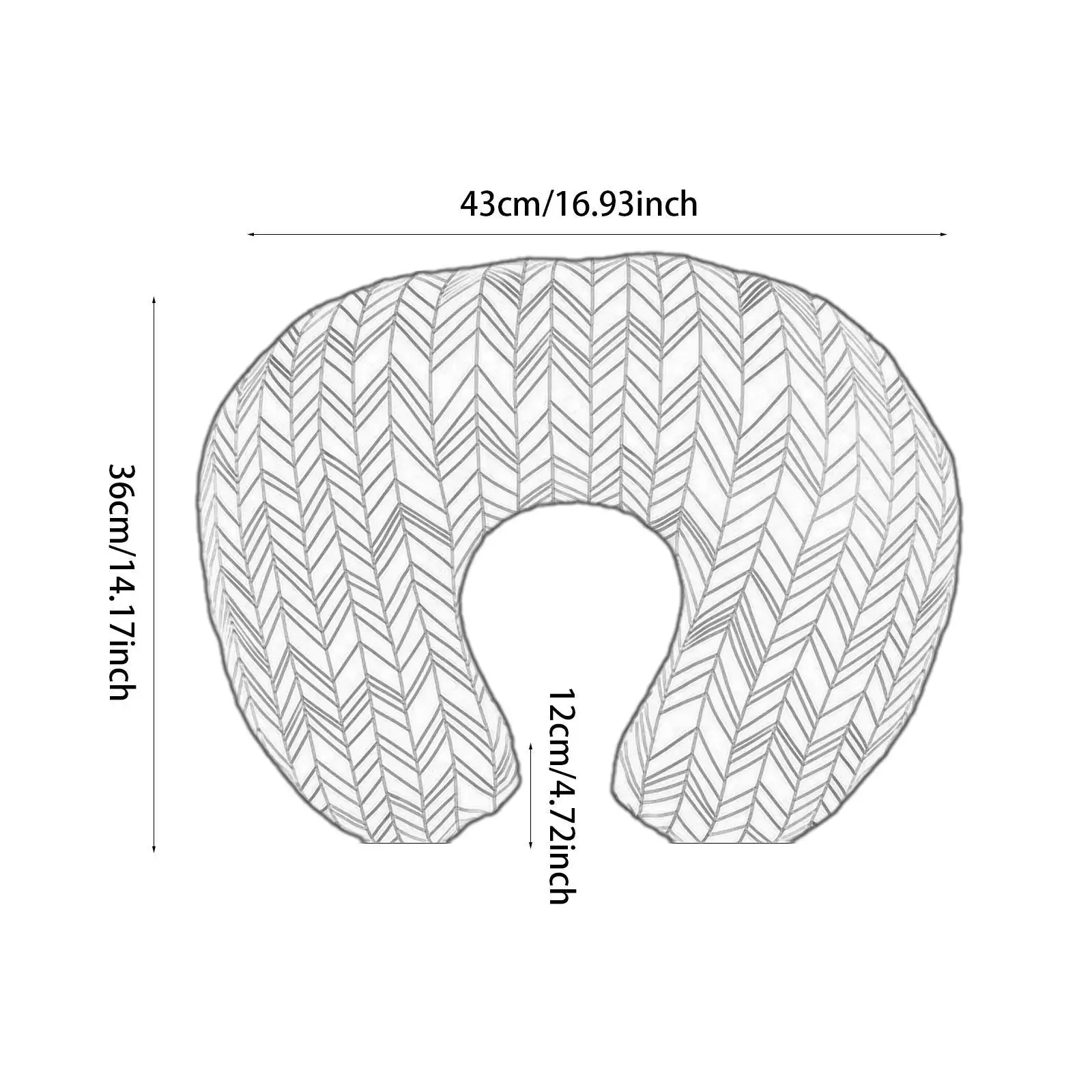 2x Baby Feeding Pillow Cover Comfortable Washable Spare Feeding Cushion Cover for Breastfeeding Nursing Gift Baby Shower Infant